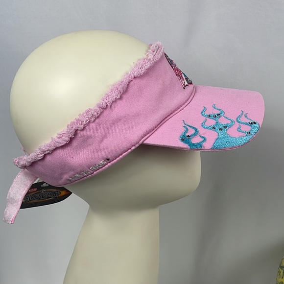NWT Live to Ride biker visor pink with blue flames - Picture 7 of 9